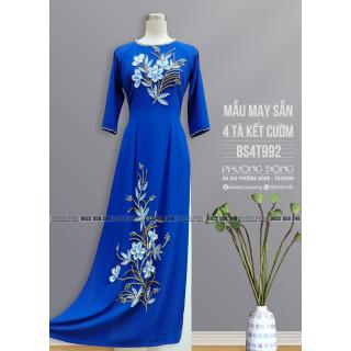 Áo Dài Bà Sui 2 Lớp 4 Tà Kết Cườm Pha Lê BS4T992